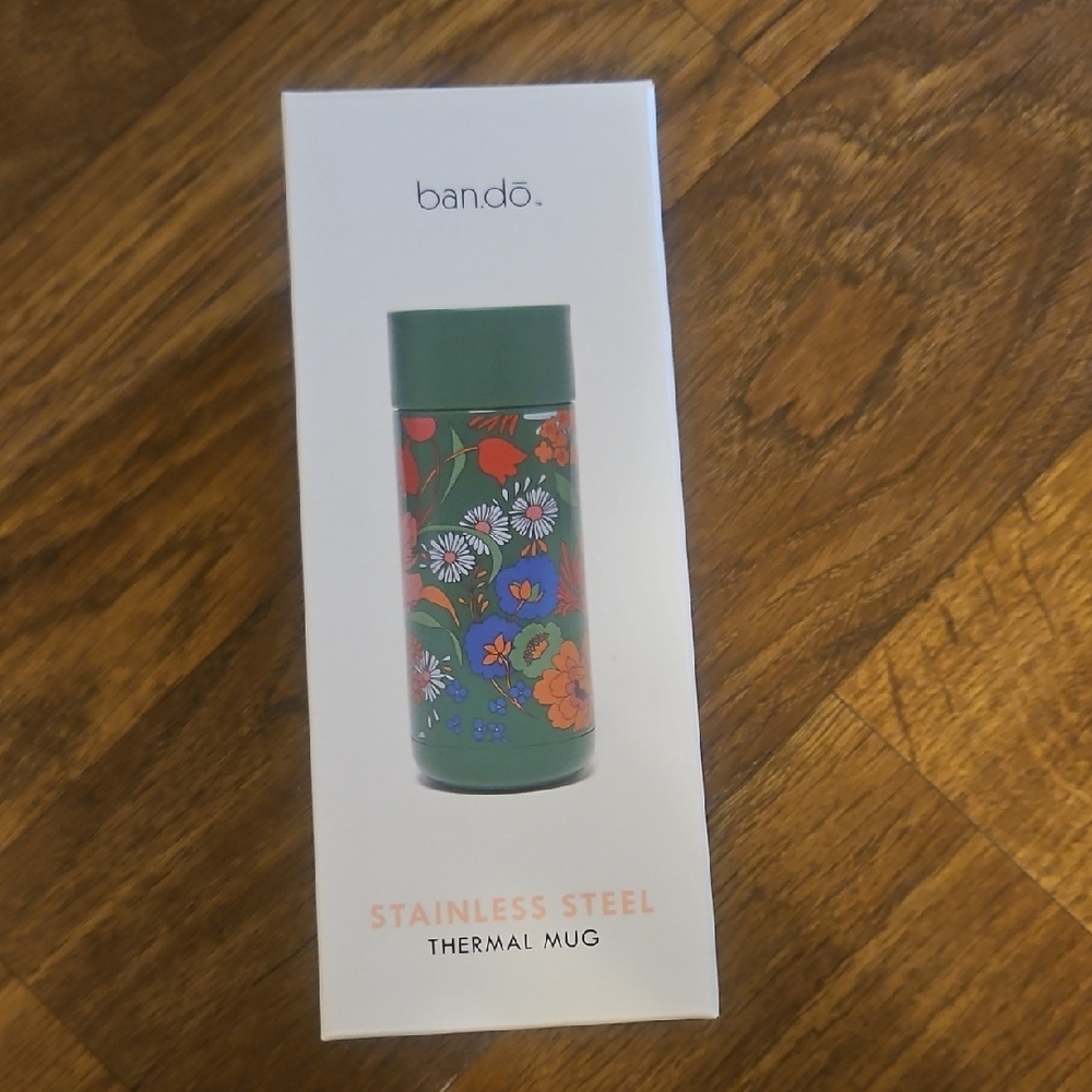 Ban.do Green Floral Stainless Steel Mug